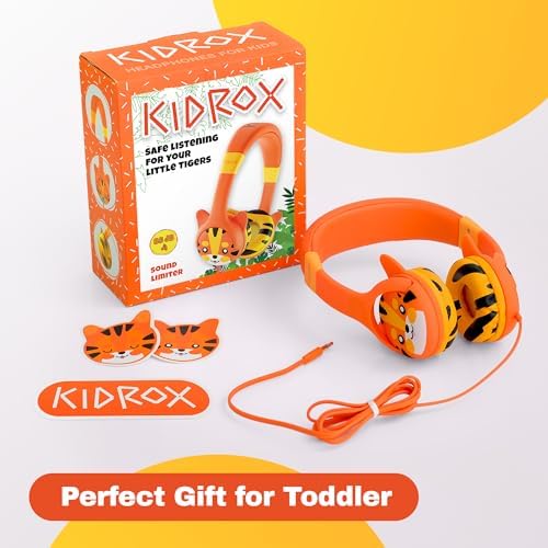 Kidrox Safe Sound Wired Toddler Headphones – Volume-Limited 85 d B Child-Friendly Headset for Ages 1-7 | Lightweight, Durable Design Perfect for Travel on Airplanes and Cars | Comfortable Fit for Tablets, i Pads, and More – Ensuring Safe Listening and Ultimate Entertainment Enjoyment