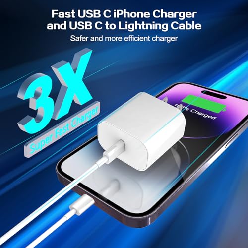 Rapid Charge Duo: 10 FT USB-C Lightning Cable Set for i Phone 14/13/12/11/XR/SE/X & i Pad – MFi Certified Fast Charging Blocks for Ultimate Connectivity and Convenience