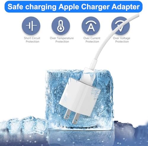 Apple MFi Certified 10 ft Lightning Charger Cable – Dual Pack Fast Charging Cords with USB Wall Adapters for i Phone 14/13/12/11 Pro Max/SE/i Pad – Ultimate Convenience & Speed for All Lightning Devices