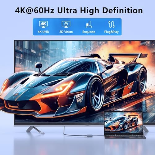 Enhance Your Visual Experience with the USB C to Dual HDMI Adapter – Effortlessly Connect Dual Monitors to Dell, HP & Mac Book for Unmatched Productivity | 4 K HDMI Splitter for Gamers & Professionals | Compact Plug and Play USB C Hub for Travel & Office Use | Elevate Multitasking with Stunning 60 Hz Visuals
