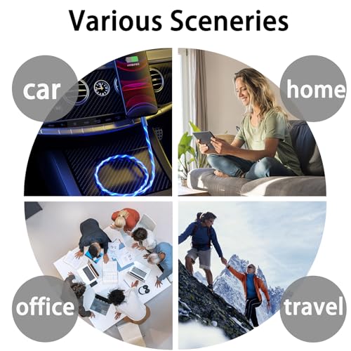 Illuminate Your Charging: 2-Pack LED USB A to C Charger Cable – Vibrant Light-Up Type C Cord for i Phone 15, Samsung Galaxy S21/S20/S10/S9/S8, Note 20, LG V30/V20/G6 – 78-Inch Durable Fast Charging Solution in Purple & Green