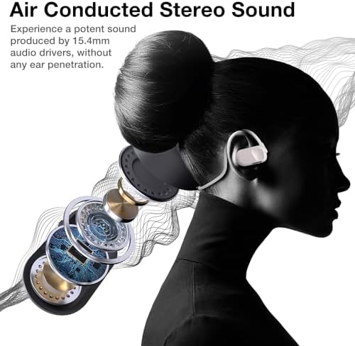 Purity Air Open Ear Headphones – Advanced True Air Conduction Wireless Bluetooth Earbuds with Dual Mic for Clear Calls – Ergonomic, Sweat-Resistant Design for Active Lifestyles – Compatible with i Phone & Android – Ultimate Comfort and Audio Awareness