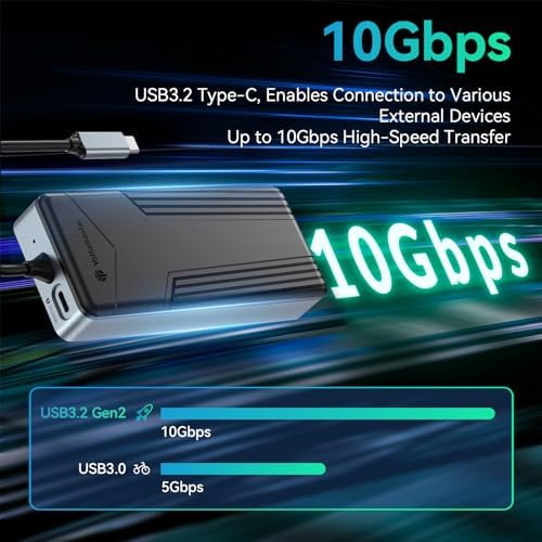 Yottamaster 8-Port USB C Hub with M.2 NVMe SSD Enclosure – High-Speed 10 Gbps USB 3.2 Adapter for Seamless Data Transfer, Stunning 4 K@60 Hz HDMI Output, 100 W Power Delivery & Dual SD/TF Readers – Ultimate Connectivity Solution for Windows & Mac Users to Boost Productivity and Enhance Workflow
