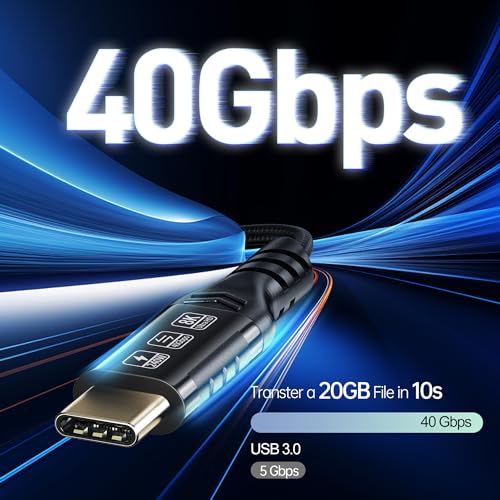 Transform Your Device Connectivity with Our 5 ft USB4 Cable – Unmatched 40 Gbps Data Transfer Speeds, 240 W Power Delivery for Rapid Charging, 8 K Video Output Support, and Full Thunderbolt 4/3 Compatibility for Enhanced Versatility and Durability
