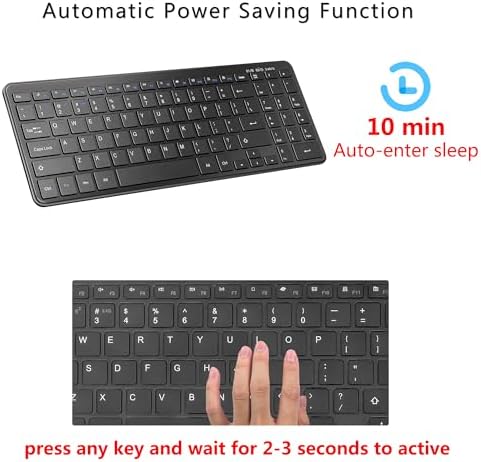 Universal Wireless Bluetooth Keyboard with Ergonomic Design, Dual USB & Bluetooth Connectivity, Number Pad & Media Hotkeys – Perfect for Windows Laptops, Tablets & More, Enhancing Productivity & Comfort