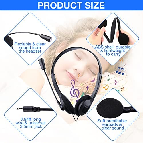 Yunsailing 30-Pack Classroom Headphones with Microphone – Lightweight Adjustable On-Ear Student Headphones for Enhanced Learning – Durable, Comfortable, and Ideal for Schools and Remote Learning Activities – Perfect Audio Solution for Group Engagement and Concentration