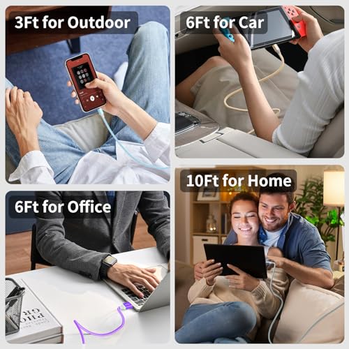 High-Performance 6-Pack USB to USB-C Fast Charging Cables – Versatile Nylon Braided Design with Length Options for Home & Travel – Compatible with i Phone 16/15, Samsung Galaxy, Google Pixel & More – Tangle-Free, Durable, and Efficient Data Transfer Solution