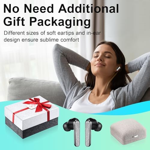 Luxurious Diamond S Wireless Earbuds with Embedded Rhinestones – Personalized High-Quality Sound Headphones for Stylish Audio Experiences – Effortless Device Compatibility and Fast Pairing – Perfect for Fashion-Forward Music Lovers