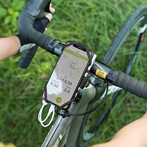 BONE Bike Tie Pro Pack 1: Universal 2-in-1 Bike Phone and Charger Mount – Lightweight Silicone Cradle for Secure Stem Attachment, Scratch-Free Protection for Smartphones with Enhanced Stability – Ideal Cycling Companion for Navigation and Music