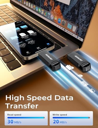 256 GB Rose Gold Flash Drive for i Phone & i Pad – Instant Storage Expansion, Plug & Play USB Memory Stick for Photos, Videos, and Backups – Compatible with Android & PC – Fast Transfer Speeds, No App Required, Ideal for Travel and Seamless Media Playback