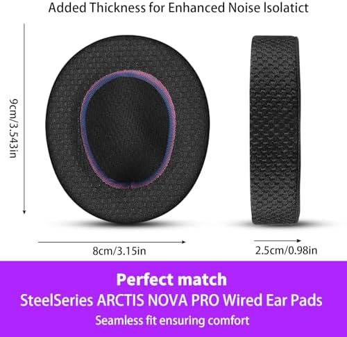 Upgrade Your Audio Experience with Premium Sheepskin Replacement Earpads for Steel Series Arctis Nova Pro (Wired) – Unmatched Comfort and Superior Sound Isolation for Gamers and Audiophiles – Effortless Installation with Enhanced Longevity