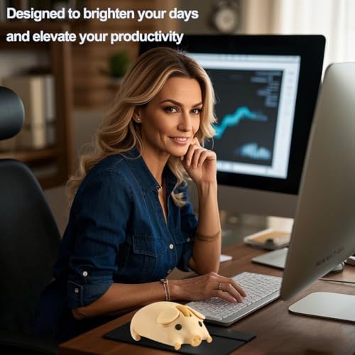 Cute Pig Design Wireless Mouse – Kawaii Bluetooth Dual Mode Silent Optical Mouse for PC, Laptop, and Tablet – Lightweight Portable Accessory for Kids, Students, and Office Use – Perfect Gift Idea for Adorable Tech Lovers