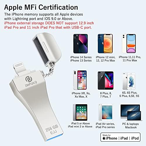 Revolutionize Your Data Management with the PL ZMPWLQ 128 GB MFi Certified Photo Stick for i Phone & i Pad – High-Speed USB Flash Drive for Effortless Backup and Storage of Photos & Videos, Ideal for On-the-Go Memory Solutions