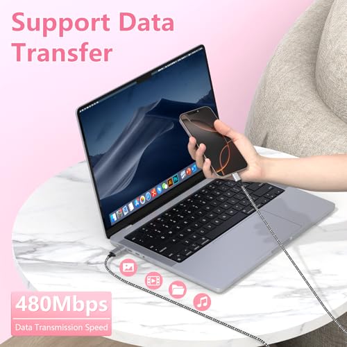 20 FT Extra Long Nylon Braided USB-C Charger Cable for i Phone 15/16 – 3-in-1 60 W Fast Charging Data Cord Compatible with i Pad Pro, Android, Samsung, and Pixel – Ultimate Durability and Flexibility for All Devices