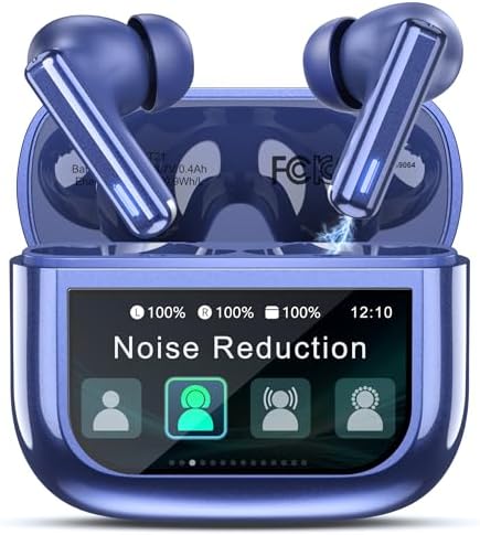 Premium Bluetooth Wireless Earbuds with Advanced Touch Control – Cutting-Edge ANC & ENC Noise Cancellation for Immersive Sound – 40 Hours Deep Bass Playback & IPX7 Waterproof Design for Ultimate Durability – Crystal Clear Call Quality with Integrated Microphones – 5 Customizable EQ Settings for Tailored Listening on i OS & Android Devices (Sleek Dark Blue) – Your Ideal Audio Companion for Active Lifestyles and Uninterrupted Enjoyment