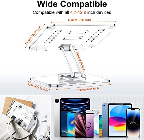 Revolutionize Your Workspace with the Crea Dream 360° Acrylic Tablet Stand Holder – Adjustable, Foldable & Compatible with i Pad Pro, Air, Mini & More – Sleek Transparent Design for Maximum Comfort and Effortless Viewing Angles