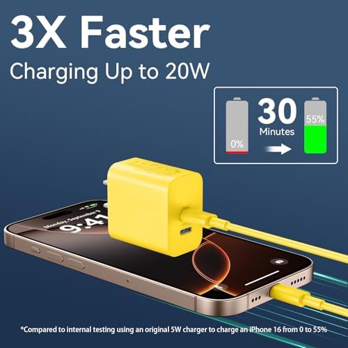 20 W Dual-Port USB-C Fast Charger with 6.6 FT Cable – Ultimate Power Solution for i Phone 15/16 Pro Max & Android Devices – Efficient Travel Companion Designed for rapid charging, this 20 W Dual-Port USB-C Charger ensures your i Phone 15/16 Pro Max and Android devices stay powered up with maximum efficiency. Featuring a generous 6.6 FT USB-C to C cable, this charger eliminates the inconvenience of short cords while allowing you to multitask with ease. Its dual-port design offers the ability to charge two devices simultaneously, making it ideal for busy professionals and frequent travelers. Enjoy broad compatibility across multiple Apple and Android devices, ensuring versatility for all your charging needs. The compact and lightweight structure of this charger enhances portability, making it an essential accessory for your on-the-go lifestyle. Built with high-quality materials, this charger prioritizes durability and safety, giving you peace of mind while delivering fast charging performance. Elevate your charging routine and stay connected wherever life takes you with this indispensable charging solution.