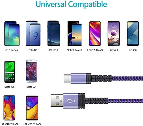 5-Pack Fast Charging Android Charger Cables – 6 FT USB Type C to USB A Power Cord for Samsung Galaxy S21, S20, Note 21 & More – Reliable 2.4 A Quick Charge, Durable Design for Home & On-the-Go Use, Perfect for Family & Office Sharing