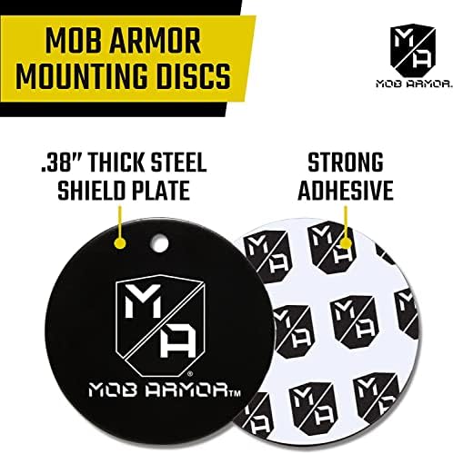 Mob Armor Magnetic Phone Mount Plates – High-Strength Adhesive Steel Discs for Ultimate Hands-Free Navigation & Car Mount Compatibility – 2-Pack Black Vehicle Accessory for Effortless Device Attachment