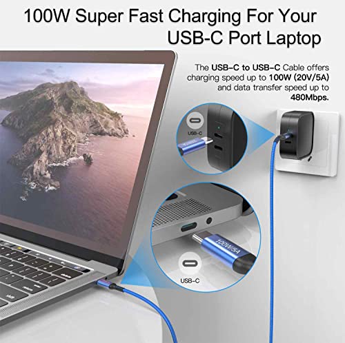 Elevate Your Charging Experience with Awnuwuy 100 W Pink USB C to USB C Cable – 10 ft Long (2-Pack) for Fast Charging & Data Transfer, Compatible with i Phone 15 Series, i Pad Pro, Mac Book Air, Samsung Galaxy S23/S22, Pixel 6 – Stylish Durability & Enhanced Performance for All Your Devices