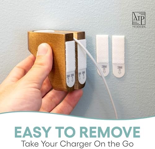 Elevate Your Charging Game: Premium Acacia Wood Wall Mount for Apple Watch Series 9 – Stylish Wooden Dock with 3 M Command Strips for Effortless Installation and Fast Charging Compatibility for All i Watch Models – Space-Saving Design for Modern Living