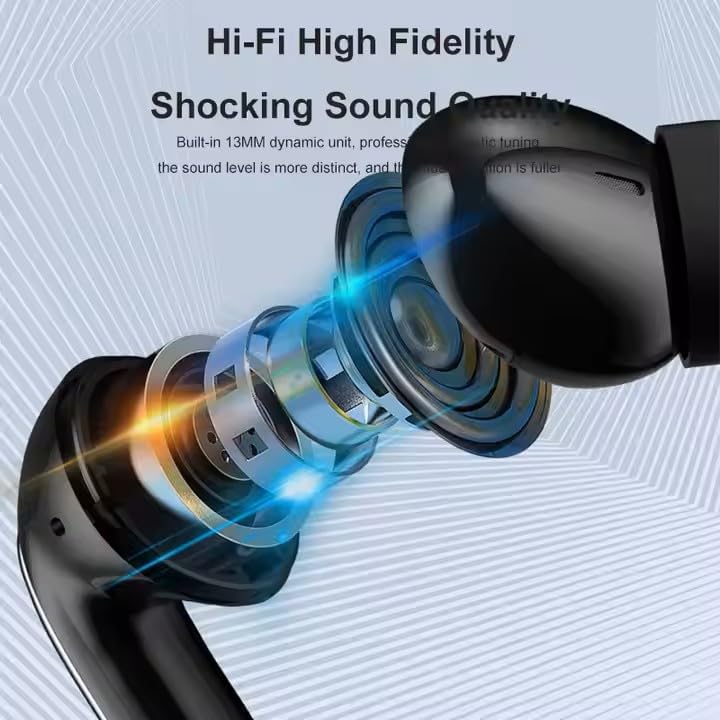 Premium Wireless Earbuds with Hi-Fi Sound – 36-Hour Battery Life, Cutting-Edge Noise Cancellation, Ergonomically Designed for Ultimate Comfort, 300 m Ah Portable Charging Case with LED Indicator, Universal Device Compatibility for Effortless Connectivity and Streaming