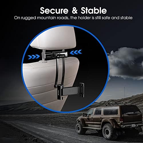 Revolutionize In-Car Entertainment with the Adjustable Tablet Holder for Car Headrest – Securely Mount Your Devices (5.27-10.24″) with 360-Degree Rotation and Customizable Viewing Angles for Ultimate Comfort and Engagement on Family Road Trips