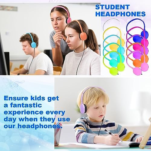 Classroom-Ready 10 Pack Kids Headphones – Ultra-Comfortable & Robust Earbuds for Students, Toddlers, and Teens – Superior Sound Quality & Multi-Device Compatibility – Perfect Headphone Set for Enriching Educational Engagement