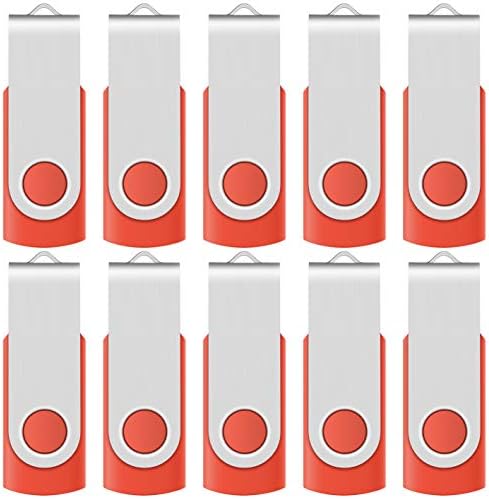 Enfain 10-Pack Red USB Flash Drives 16 GB – High-Speed USB 2.0 Memory Sticks with LED Indicator & 12 Labels for Easy Organization – Reliable & Portable Data Storage Solution for Professionals and Students