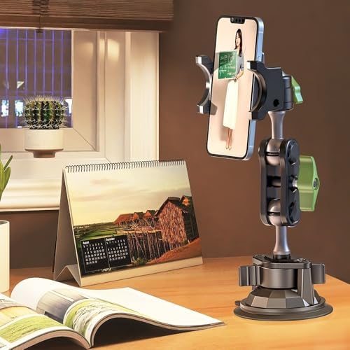 Ultra-Stable Suction Cup Phone Mount for Vloggers – 360° Rotating Holder for Windshield, Roof, and Car Window – All Smartphone Compatibility – Secure & Easy Installation for Capturing Stunning Content on the Go