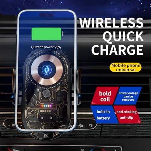 Revolutionary Wireless Car Charger & Transparent Phone Holder for Android – Fast Automatic Sensing Mount for Effortless Air Vent Installation – Stay Connected & Hands-Free While Driving