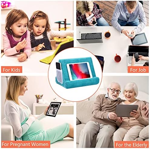Ultimate Comfort Multi-Angle Tablet Holder and Phone Stand Set – Lightweight and Sturdy Design with Storage Pocket – Ergonomic Cushion for Enhanced Stability and Versatile Use – Modern Black and Light Green Aesthetic for Stylish Workspaces and On-the-Go Convenience