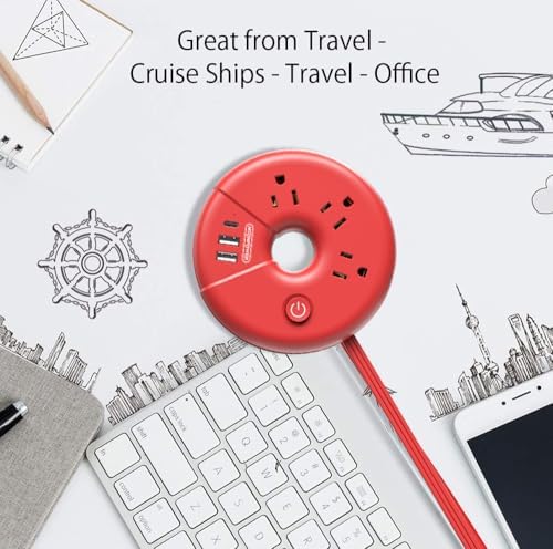 Compact Travel Power Strip – NTONPOWER 3 Outlets & 3 USB Ports (1 USB-C) for Effortless Charging on Cruises, Hotels & Home – 3 ft Short Extension Cord, Lightweight & Cruise Approved for Seamless Device Connectivity – Essential Travel Accessory for Adventurers & Tech Enthusiasts