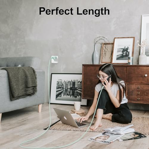 Dayaoncy Light Green USB C Cable & Charger Block Set – 3 Pack of 10 ft Fast Charging Cables for Ultimate Device Compatibility and Durability