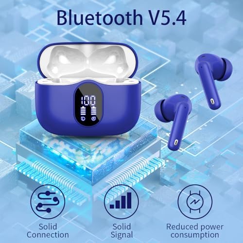 Advanced Bluetooth 5.4 Wireless Earbuds with IP7 Waterproofing and Noise-Canceling Microphone – 36 Hours Playtime for Immersive Stereo Sound During Sports, Travel, and Daily Commutes – Ultimate Comfort and Durability for Active Lifestyles and Music Enthusiasts