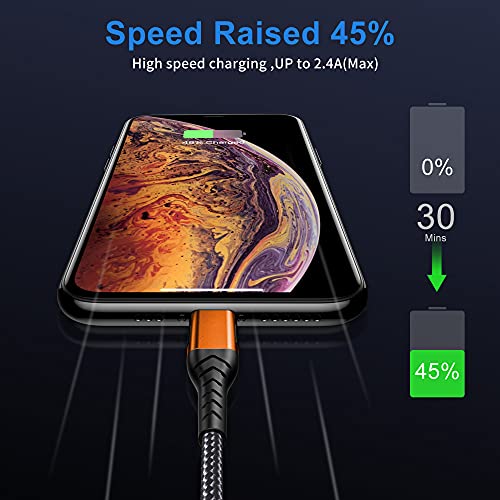 Durcord 10 FT MFi Certified i Phone Charger – 3-Pack Fast Charging Lightning Cables with Durable Nylon Design for Enhanced Compatibility & Performance, Ideal for i Phone XS Max/XS/XR/X/8/7/6 S/6/Plus/SE/i Pad – Sleek Silver Finish for Modern Tech Users