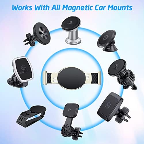 Wix Gear Magnetic Phone Clamp for Car Mount – Durable Metal Clip for Effortless Attachment and Removal – Universal Compatibility with Wireless Charging – Streamlined Design for Safe Navigation and Calls – Essential Accessory for Modern Drivers