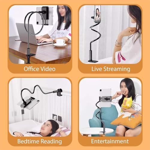 Phone Holder,gooseneck Phone Holder,360° Rotate Support Rod One-Hand Adjustable Cell Phone Holder,for Desk Headboard Nightstand. (White) – Enhanced Compatibility and Speed