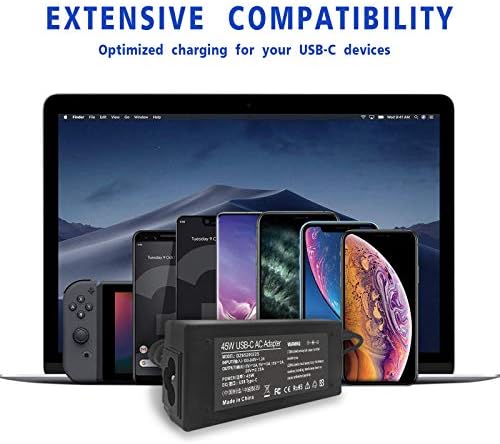 Ultra-Slim 65 W USB-C Laptop Charger for HP Spectre, Envy & Elite Series – Fast Charging AC Adapter for X360, Chromebook, and ZBook – Enhanced Compatibility & Travel Efficiency – Ideal Power Solution for Professionals and Students