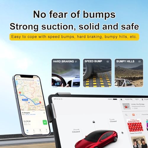 Elevate Your Tesla Experience with the Durable Silicone Car Cell Phone Mount for Model Y & Model 3 (2017-2023) – Effortless Installation, Secure Fit for i Phones & More – Convenient 2-Pack for Versatile Use and Enhanced Safety