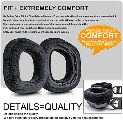 Upgrade Your Listening with HS80 Earpads – Premium Black Velour Memory Foam Ear Cushions for HS80 RGB Wireless Headset – Unmatched Comfort and Noise Isolation for Extended Use – Easy Installation and Durable Design