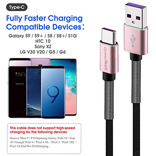 Cyven Premium 10 ft USB C Fast Charging Cable – 3-Pack High-Speed Type C Charger for Android Devices, Compatible with Samsung Galaxy S10, S9, S8 Plus – Enhanced Durability and Flexibility for Everyday Use