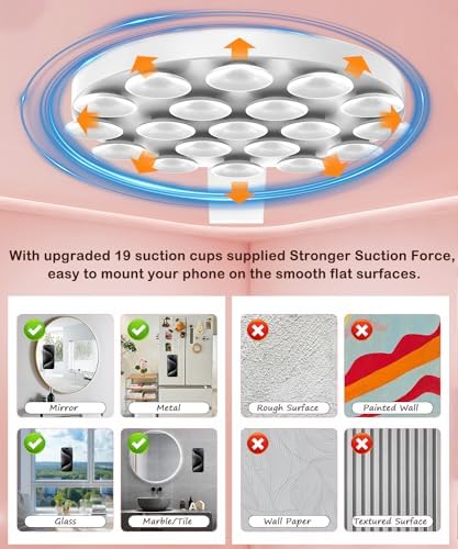 Magnetic Suction Cup Mount for Mag Safe Devices – Effortless Hands-Free Phone Holder with Premium Anti-Slip Silicone Grip for Content Creators – Ultra-Stable, Lightweight Accessory Perfect for Tik Tok and Photography on the Move