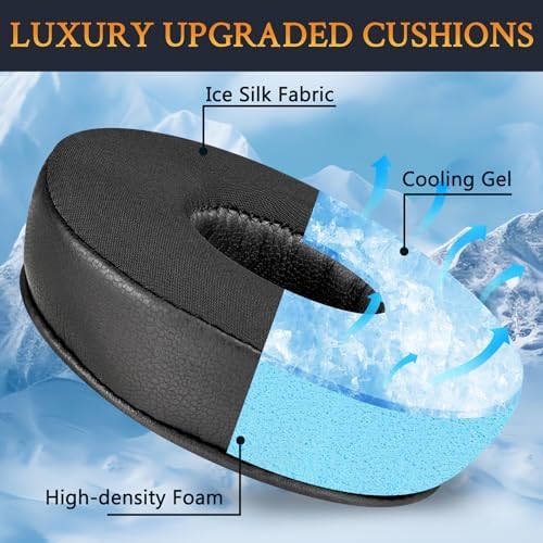 SOULWIT Premium Cooling Gel Earpads for Jabra Move/Elite 25 h Wireless Headphones – Advanced Noise Isolation Foam with Breathable Ice Silk Fabric for Ultimate Comfort and Superior Sound Quality – Elegant Black Gold Aesthetic Upgrade