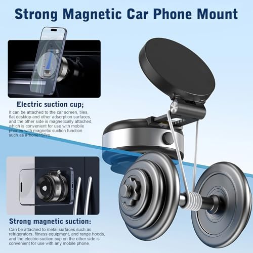 Revolutionary Electric Vacuum Magnetic Suction Phone Holder – Adjustable Telescopic Car Mount for Ultimate Smartphone Stability and Convenience – Foldable Double-Sided Magnetic Design for Enhanced Compatibility and Effortless Access