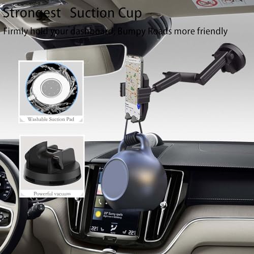 Heavy-Duty 360-Degree Rotation Car Phone Holder – Versatile Dashboard, Windshield & Air Vent Mount for Enhanced Smartphone Accessibility in Trucks and Cars – Secure, Durable, and Easy Installation for Safe Navigation