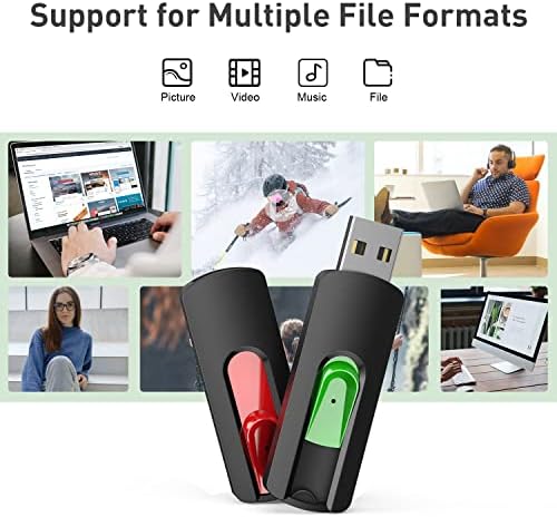 Vibrant 5-Pack Aiibe 128 GB USB Flash Drives – Colorful Memory Sticks for Effortless Data Storage and Transfer | Reliable USB 2.0 Compatibility for Students and Professionals | Perfect Portable Solution for Secure File Management