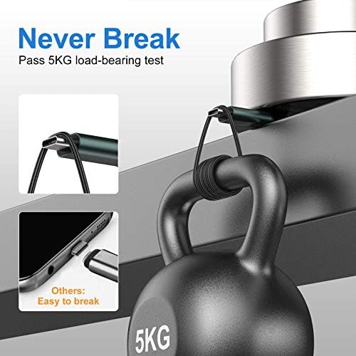 Premium 10 FT Braided USB Type-C Cable 5-Pack – High-Speed 3 A Fast Charging for Samsung Galaxy S10/S9/S8 Plus, Note 10/9/8, LG V50/V40/G8/G7 – Durable and Flexible Charge & Data Transfer Solution – Essential Accessory for Home, Office, and Travel