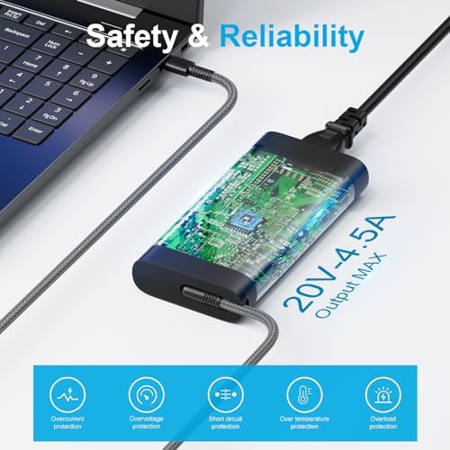 Dell 90 W USB-C Power Adapter for Latitude, Precision, and XPS Laptops – Fast Charging, Universal Compatibility & Enhanced Safety Features for Efficient Power Delivery – Ideal for XPS 12, 13, 15, Latitude 5290, 7390 2-in-1 and More – Reliable AC Adapter with 30-Day Satisfaction Guarantee and 12-Month Warranty