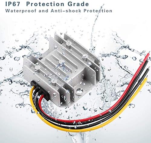 High-Performance 50 W Waterproof DC-DC Converter – Transform 12 V/24 V to 5 V at 10 A for Automotive and Outdoor Applications – Robust Power Supply with IP67 Protection and Versatile Compatibility